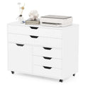 5-Drawer File Cabinet Mobile Chest of Drawers with Side
