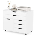 5-Drawer File Cabinet Mobile Chest of Drawers with Side