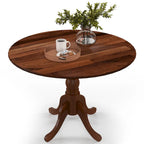Rustic Dining Table Wooden Dining Table with Round Tabletop &