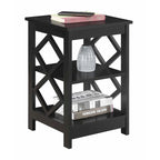 Diamond End Table with Shelves