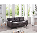 78 in. W Flared Arm Faux Leather Straight Sofa - 33L x 78W x 35H