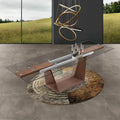 Transparent Glass Top with Wood Leg Extendable Dining Table- 70.87/106.31*35.43*29.53 inches