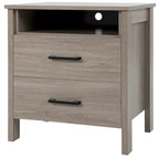 Nightstand Drawers Rustic Side End Table Storage Compartment - 21.5 x 17 x 23