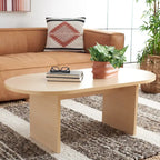 Modern Oval Coffee Table - 47 In. W x 24 In. D x 18 In. H - 47Wx24Dx18H