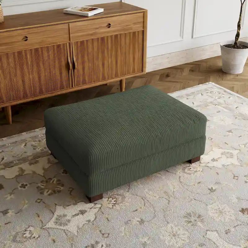 Pouf rettangolare in velluto a coste per soggiorno