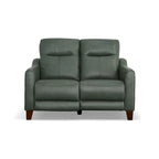 Genuine Leather Round Arm Reclining Loveseat