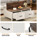 Farmhouse Coffee Table with Hidden Storage Compartment