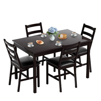 BestMassage Dining Table Set for 2/4 Dining Room Table and Chairs Kitchen Table Set, Dark Brown