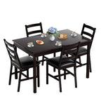 BestMassage Dining Table Set for 2/4 Dining Room Table and Chairs Kitchen Table Set, Dark Brown