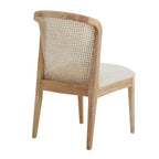 Christopher Knight Home Elowen 7-Piece Farmhouse Expandable Rubberwood Dining Set with Rattan Fabric Upholstered Chairs