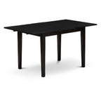 HomeStock 5-Pc Black Finish Solid Wood Top - Rectangular Dining Room Set with Butterfly Leaf - Seats 4