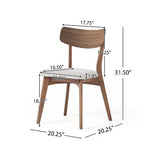 Christopher Knight Home Lareyna 7 Piece Mid-Century Modern Rubberwood Upholstered Dining Set