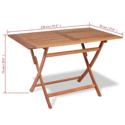 vidaXL Garden Table And Chair Warm wood color Solid Teak wood 5-Piece Set
