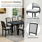 9 Pieces Extendable Dining Table Set for 6, Rectangular Kitchen Dining Table with Removable Leaf and 6 Armless Chairs and 2 Arm Chairs