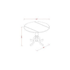 Small Kitchen Table Set with 4 Chairs - 42 Drop Leaf Dining Table, Oak Finish