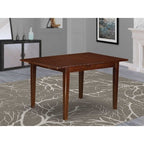 HomeStock 3-Pc Mahogany Finish Rectangular Solid Wood Top with Butterfly Leaf Dining Table Set