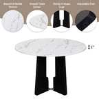 5-piece Round Dining Table Set Dining Set with 4 Upholstered Chairs for Dining Room, Kitchen and Living room, Beige/Black/Gray/White-ModernLuxe