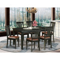 HomeStock Dining Table Set Rectangle Black Finish