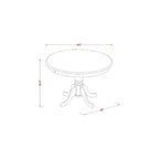 HomeStock 3-Pc Buttermilk and Cherry Solid Wood Top - Round Dining Room Set - Seats 4