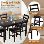 BestMassage Dining Table Set for 2/4 Dining Room Table and Chairs Kitchen Table Set, Dark Brown