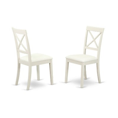 HomeStock Modern Round Dining Table Set Linen White
