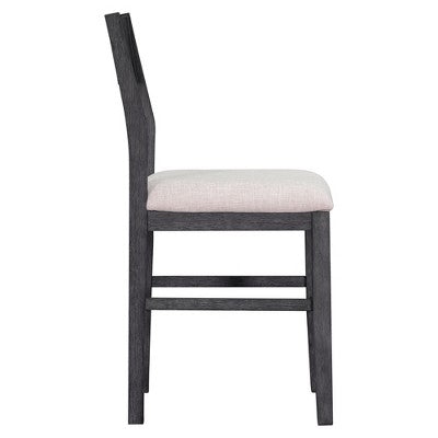 5 Pieces Counter Height Dining Set for 4, Farmhouse Wooden Bar Table Set with 4 Upholstered Chairs for Small Places