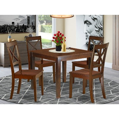 HomeStock 5 Piece Square Dining Table Set Modern Style 36x36