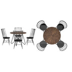Norfolk Walnut Finish Round 5-Piece Dining Set - INSPIRE Q