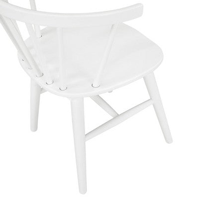 Alwynn White and Natural Wood 5-piece Dining Set, Dining Table with 4 Windsor Chairs
