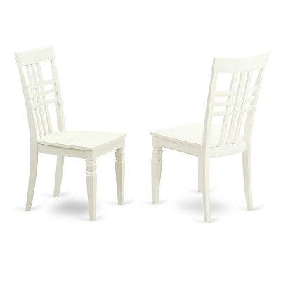 5-Piece Linen White Finish Solid Wood Top - Rectangular Dining Room Set - Seats 4