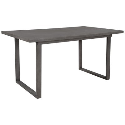 Farmhouse 6 Pieces Dining Table Set with Bench, Wood Rectangle Table and 4 Upholstered Chairs for Kitchen, Gray