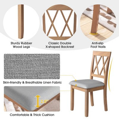 GDF Studio Avery 3 Piece Dining Set with Drop Leaf Dining Table and 2 Dining Upholstered Chairs