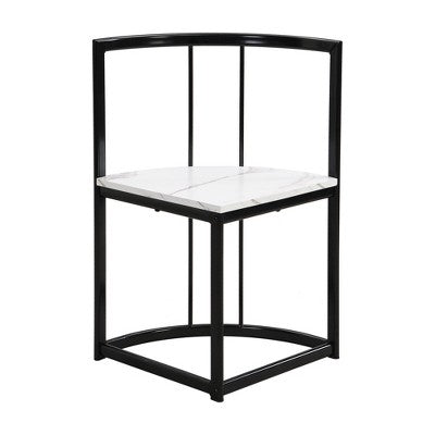 Modern Marble Dining Table Set for 6 with Metal Frame, Rectangular Marble Sticker Table and 6 Chairs for Dining Room Kitchen