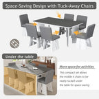 GDFStudio Felton Modern 7 Piece Wood Upholstered Dining Table Set