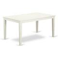 5-Piece Linen White Finish Solid Wood Top - Rectangular Dining Room Set - Seats 4