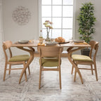 Christopher Knight Home Fausett Mid Century Modern Fabric Upholstered Wood 5 Piece Dining Set
