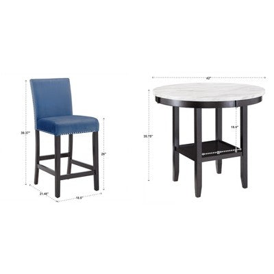 Banforth Dining Set - 5-Piece - Blue - iNSPIRE Q