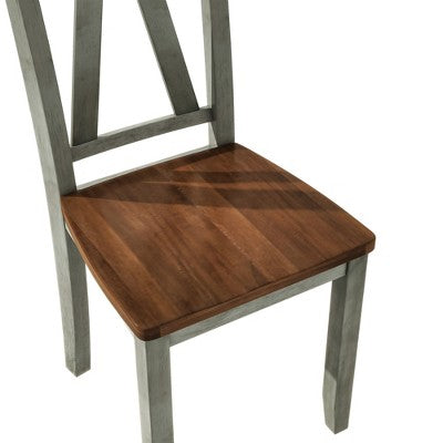 Farmhouse 6-Piece Wood Dining Table Set with Long Bench and 4 Dining Chairs-ModernLuxe