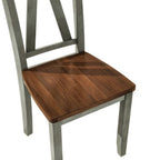 Farmhouse 6-Piece Wood Dining Table Set with Long Bench and 4 Dining Chairs-ModernLuxe