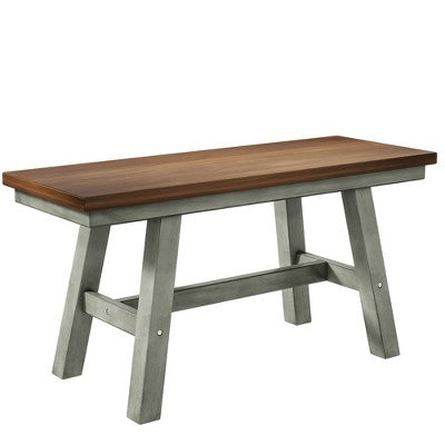 Farmhouse 6-Piece Wood Dining Table Set with Long Bench and 4 Dining Chairs-ModernLuxe