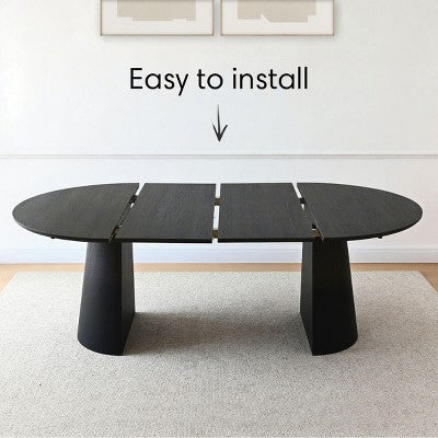 Expandable Round to Oval Dining Table Set with 8 Velvet Chairs, 3-in-1 Pedestal Dining Set, Seats 4 to 8, Modern Dining Room Set-Panipeachy