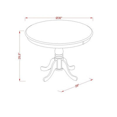 HomeStock Round Dining Table Set Linen Parson Chairs Classic