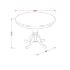 HomeStock Round Dining Table Set Linen Parson Chairs Classic