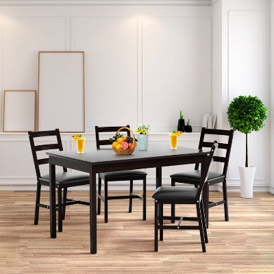 BestMassage Dining Table Set for 2/4 Dining Room Table and Chairs Kitchen Table Set, Dark Brown