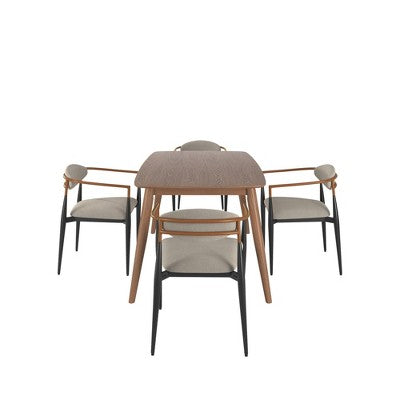 Cortland 5-Piece Fabric Modern Tapered Dining Set - iNSPIRE Q