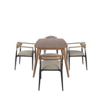 Cortland 5-Piece Fabric Modern Tapered Dining Set - iNSPIRE Q