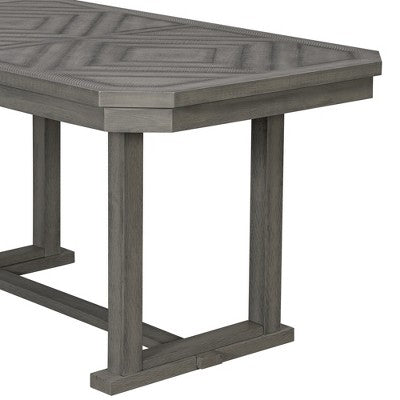 6 PCS Rubber Wood Dining Table Set with Beautiful Wood Grain Veneer Tabletop and Soft Cushion-ModernLuxe