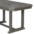 6 PCS Rubber Wood Dining Table Set with Beautiful Wood Grain Veneer Tabletop and Soft Cushion-ModernLuxe