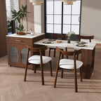GDFStudio Malthus 80-Inch Expandable Kitchen Island Dining Set with 4 Solid Wood Chairs