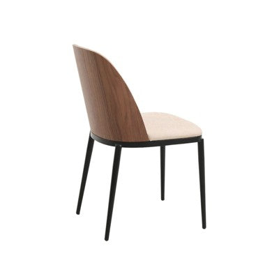 LeisureMod Tule 7-Piece Dining Set in Steel Frame with 6 Upholstered Seat Dining Chairs and 71 Oval Dining Table with Wood Tabletop